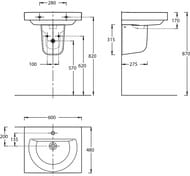 Полупьедестал KERAMA MARAZZI PRO белый глянцевый, (262х290х327) PRO.hcol.02