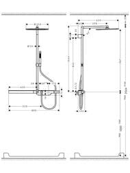 Душевая система Axor ShowerSolutions 27984000 термостат с полкой, ручной и верхний душ, хром — изображение 4