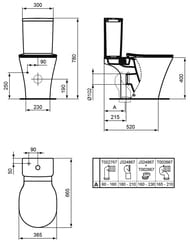 Чаша для унитаза-компакта Ideal Standard Lux CONNECT AIR E009701 с вертикальным выпуском
