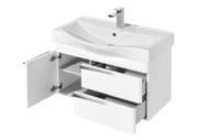 Тумба под раковину AQUATON Беверли 80 1A235501BV010 760x357x455 подвесная, 2 ящика, 1 дверца, белый глянец