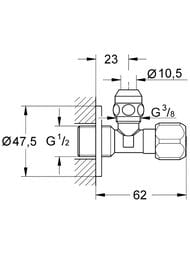 ������� ������� Grohe 2201700M 1/2"-3/8" ��� ����������� ����������, ����: ����