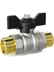 Кран шаровый 1/2" НН LD Pride бабочка черная, наружная/наружная резьба 47.15.Н-Н.Б