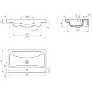 Раковина мебельная Cersanit MODUO 800х455 с 1 отверстием, белая S-UM-MOD80/1