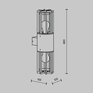 ��������� ���������� Maytoni Barrel (�������) O453WL-02GF, E27x2 15�� IP 54, ������