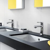 Смеситель Hansgrohe Metris 31203000 LowFlow 3,5л/м, для умывальника с фикс.изливом и донным клапаном