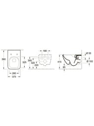 Унитаз подвесной Villeroy & Boch Venticello 4611RS01 (375х560) без ободка + сиденье микролифт