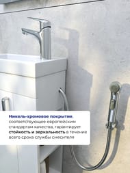 Смеситель Iddis TORR для умывальника TORSB00i08 однозахватный, с гигиеническим душем