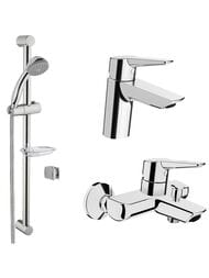 Набор смесителей Vitra Solid S для раковины, ванны/душа, ручной душ и штанга A49227EXP