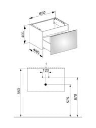 ����� ��� �������� Keuco Plan 650�490�400 ���������, 1 ����, ����� ������� 32951290000