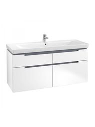 Тумба под умывальник Villeroy & Boch Subway 2.0 (1287х590х449) подвесная, 4 ящика, бел мат A91600MS — миниатюра 1
