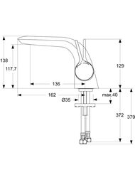 ��������� ��� ����������� Ideal Standard MELANGE A4287AA ����� 136��, ���� �������� 3/8