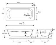 ����� �������� Jacob Delafon Catherine E2952-F-00 170�75 �����, ����������. �������� (��� �����)