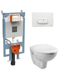 Комплект: Инсталляция Vitra с клавишей белая + Унитаз Normus + сиденье 9773B003-7201
