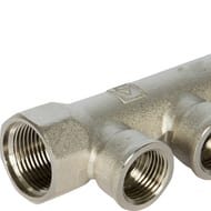 Коллектор VALTEC 3/4" на 3 выхода 1/2"В магистральный без кранов, никель VTc.550.N.0503