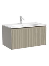 Тумба под раковину Sancos Code CD80GP 785х453х400 подвесная, c 1-им ящиком, цвет: Серая платина