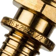 Соединитель STOUT 16x1/2"Н, для сшитого полиэтилена, латунь, арт.SFA-0001-001612
