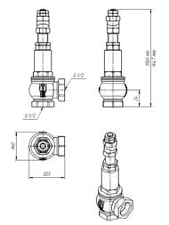 Клапан предохранительный VALTEC 1/2"вв с возм. ручного открытия. P=1-16бар. никель, VT.1831.N.04