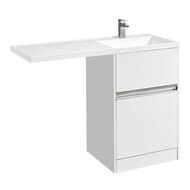 Тумба под раковину AQUATON Лондри 60 1A235901LH010 570x496x860 для стиральной машины, 2 ящика, белый глянец