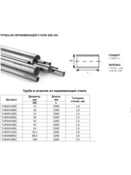 Труба Franta 42х1,5мм, нержавеющая сталь SUS 304, (штанга 2м) TUB5042002