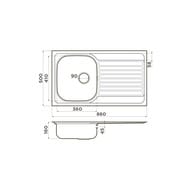 ����� Omoikiri KASHIOGAWA 86 IN (860x500x160) �������, ����������� ����� 4993453