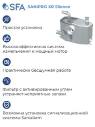 Насос SFA SANIPRO XR Silence 413х180х263 для унитаза, умывальника, душа, биде