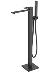 Смеситель для ванны/душа BelBagno LUCE LUC-FMT-NERO напольный, черный матовый — миниатюра 1