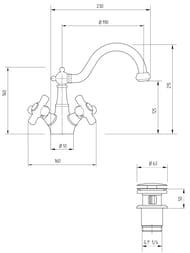 ��������� ��� �������� Migliore PROVANCE � ������ �������� click-clack, �����/���� ML.PRO-8834.CR