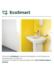 Смеситель Hansgrohe Logis 71100000 для умывальника, фиксированный излив, донный клапан