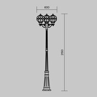 ������-�������� ���������� Maytoni Via (���) O023FL-03G, E27�3 IP 44, ������
