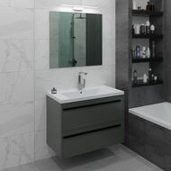 Тумба под раковину La Fenice Elba Twin Grigio 80 см (776х469х613) серая матовая FNC-01-ELB-G-80-2