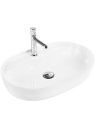 Раковина накладная BelBagno (610х415х140) овальная, с отверстием под смеситель, белая BB1346