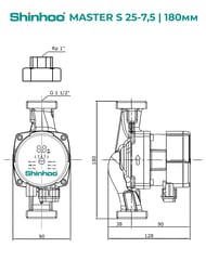   SHINHOO MASTER S 25-7,5 180 1x230, 1 1/2",   71111004