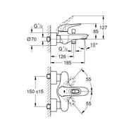 Смеситель Grohe EuroStyle 33591003 для ванны/душа, фиксированный излив, хром