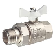 Кран с американкой 1/2"ВН VALTEC BASE белая бабочка VT.227.NW.04