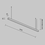 Линейный светильник подвесной Maytoni Technical 4000K 50x50 40 Вт (Черный, 2 м) LL312032, IP33 — изображение 6