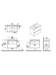 ����� � ��������� 80 �� Vitra Mia Plus Square 69741 ���������, 2 �����, ����: ��������