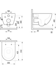 Унитаз-биде подвесной RAVAK UNI CHROME RimOFF (355х510х350) безободковый, белый X01912