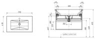 Тумба c раковиной Caprigo Novara 80 (770х558х470) подвесная, графит, 2 ящика 34916-L810