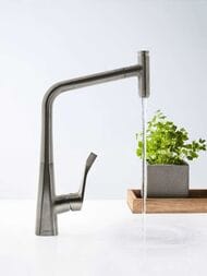 Смеситель Hansgrohe Metris Select M71 для кухни 320 мм вытяжной поворотный излив сталь 14884800 — изображение 2
