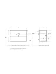 ����� ��� �������� BelBagno UNO-MINI-900-2C-SO-�O 900x395x608 ���������, 2 �����, ������� �������