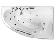 Гидромассажная угловая ванна Gemy G9046-II K R (1710х990х680) аэромассаж, вставка из прозрачн.стекла