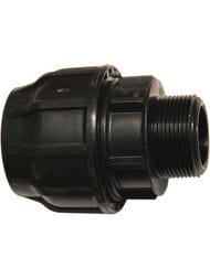 Соединитель для труб ПНД, 40х1.1/4"Н обжим, пластик