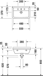 ���������� DURAVIT STARCK 3 550�370�215 3 ��������� ��� ���������, ������� 0301550030