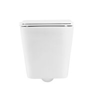Унитаз подвесной BelBagno DUE 350x480x363 безободковый, сиденье soft close, цвет: белый BB3103CHR/SC