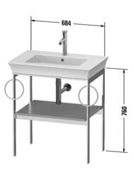 ������� ��� �������� Duravit White Tulip WT4546B7777 684�450�760 ����� ������ ����, 2 �������������