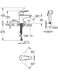 ��������� Grohe BauEdge 23757001 ��� �����������, � ������������� �����, ����