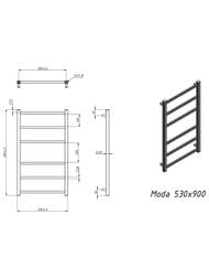 GROTA MODA  ""  530x900 300 RAL9016