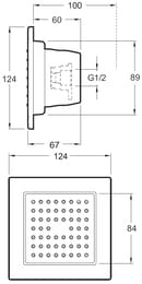 Форсунка Jacob Delafon WATERTILE квадратная боковая, 54 отверстия, хром E8002-CP