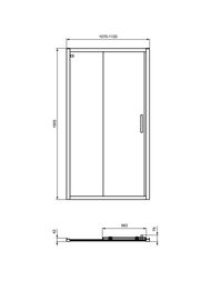Душевая дверь Ideal Standard CONNECT 2 (1100х1950) откатная, профиль мат.черный/стекло проз. K9275V3