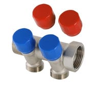 Коллектор VALTEC 1" на 2 подв.с вентилями евроконус 3/4" никель  VTc.560.NE.060502